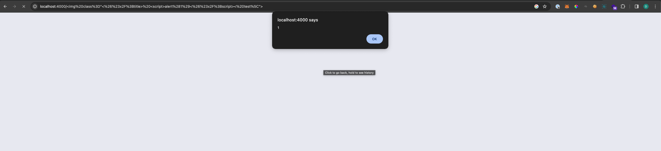 Test XSS payload